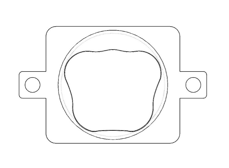 Fig. 21 – Vista perpendicolare parallela alla piastrina di accoppiamento.