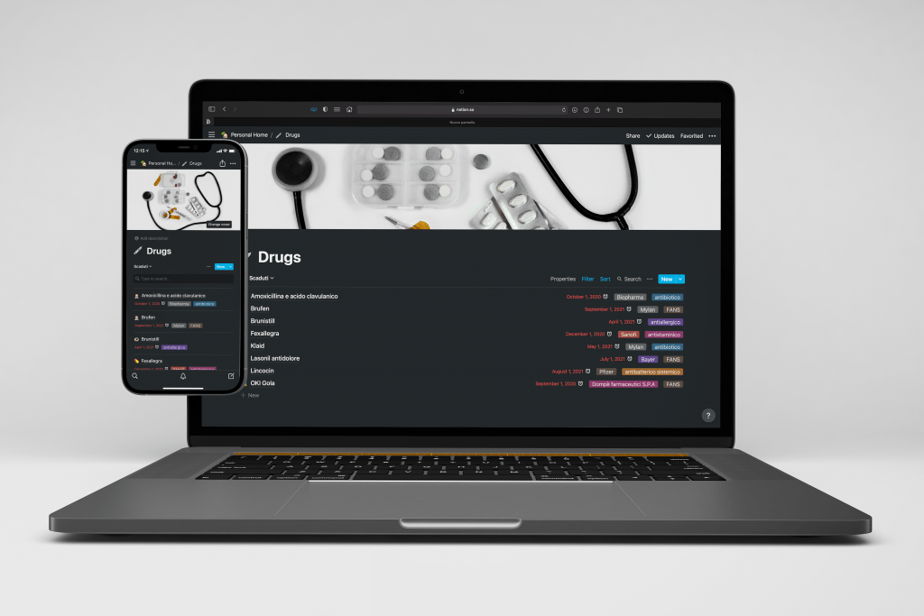 notion farmaci health database